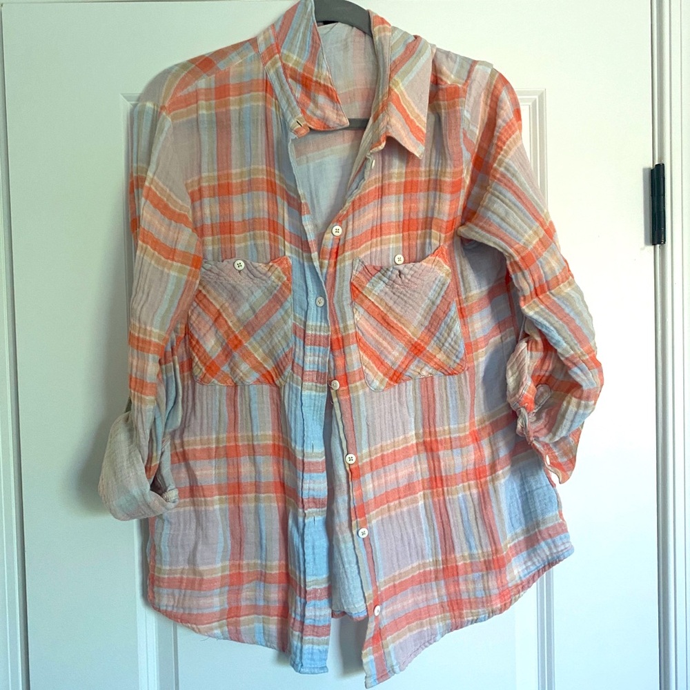 Button up flannel boyfriend shirt
